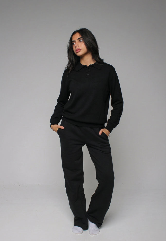 Knitted Polo Sweatshirt