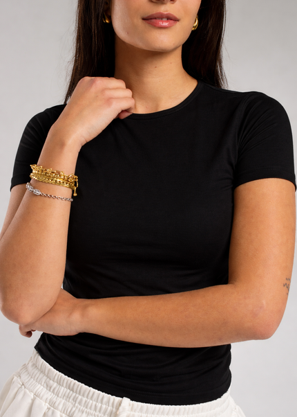 Old Microfiber Fitted Half Sleeve Top