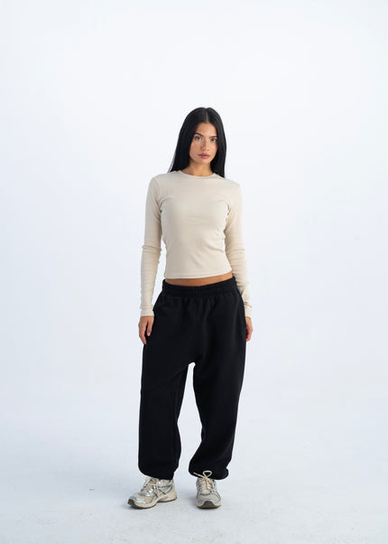 Ribbed Extended Long Sleeve Top