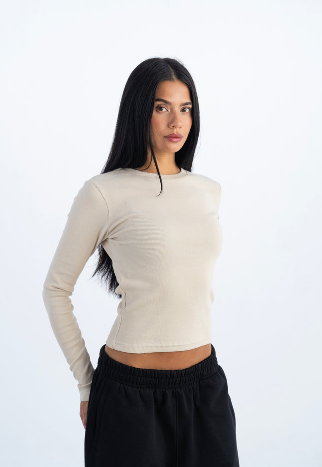 Ribbed Extended Long Sleeve Top
