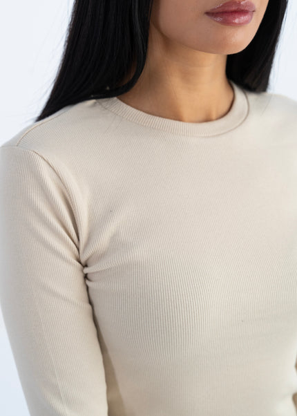 Ribbed Extended Long Sleeve Top