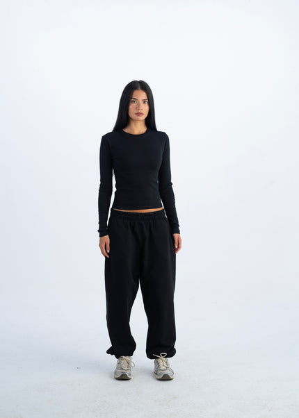 Ribbed Extended Long Sleeve Top