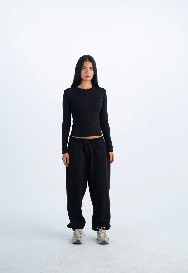 Ribbed Extended Long Sleeve Top