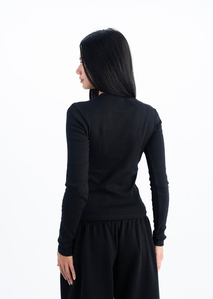Ribbed Extended Long Sleeve Top