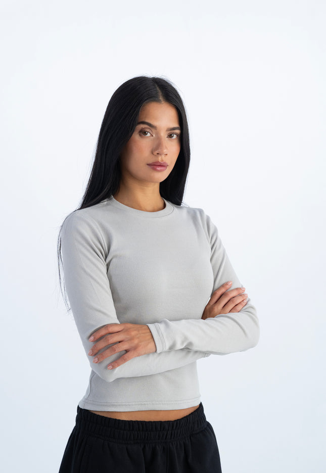 Ribbed Extended Long Sleeve Top