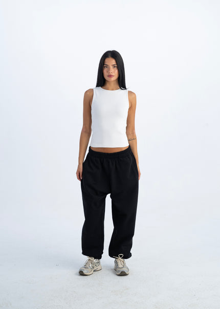 Sculpted Ribbed Thick Strap Crew Neck Top