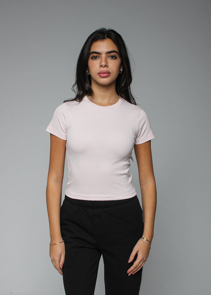 Ribbed Fitted Half Sleeve Top