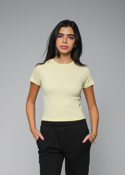Ribbed Fitted Half Sleeve Top