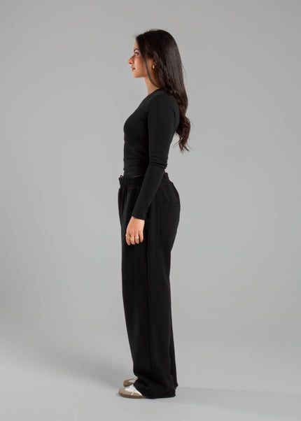 Crew Neck Long Sleeve Rib