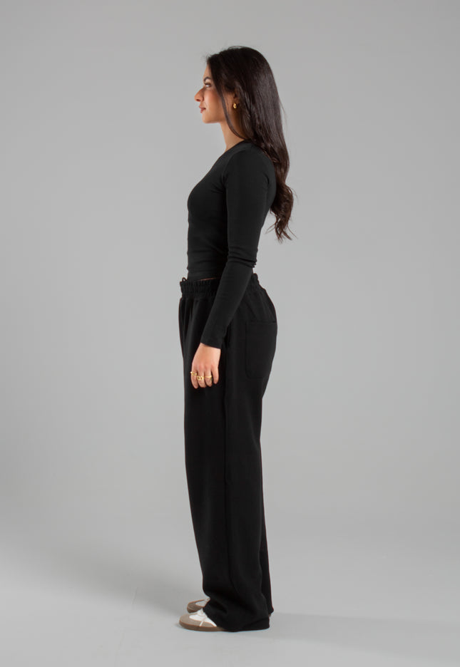 Crew Neck Long Sleeve Rib