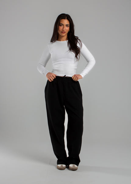Crew Neck Long Sleeve Rib