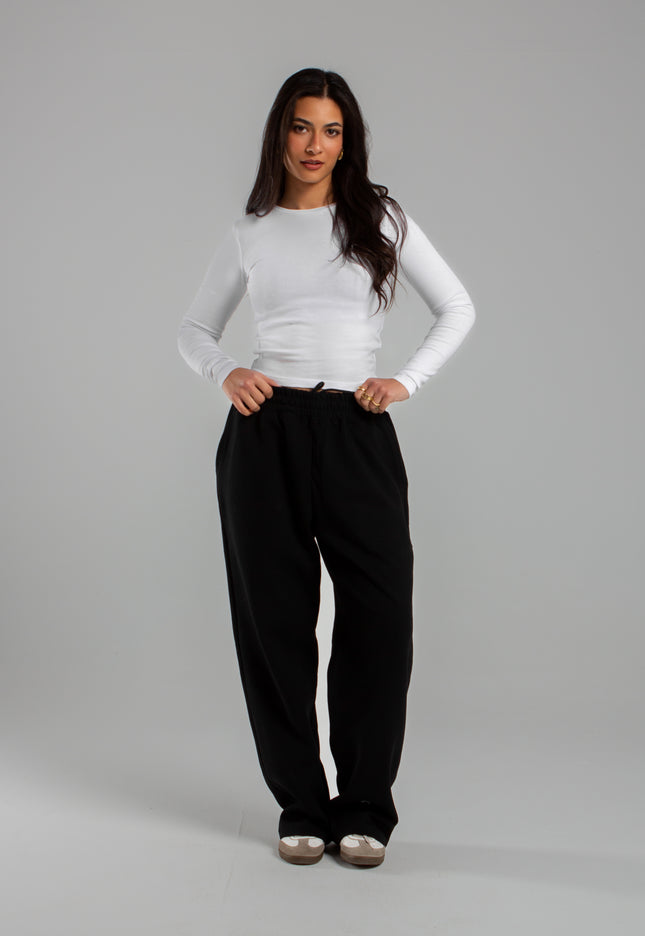 Crew Neck Long Sleeve Rib