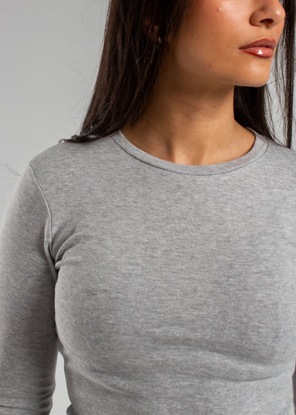 Crew Neck Long Sleeve Rib