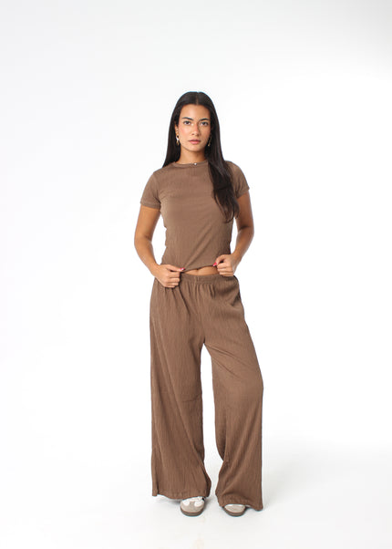Wide Leg Textured Pants