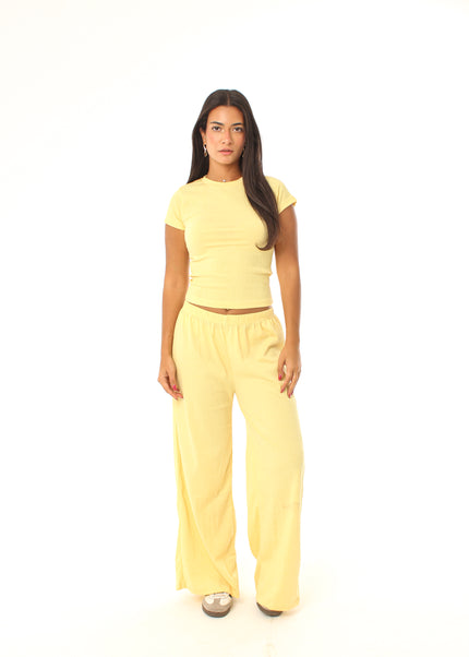Wide Leg Textured Pants