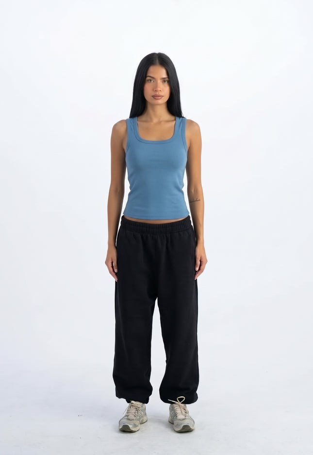 Sculpted Ribbed Thick Strap Top