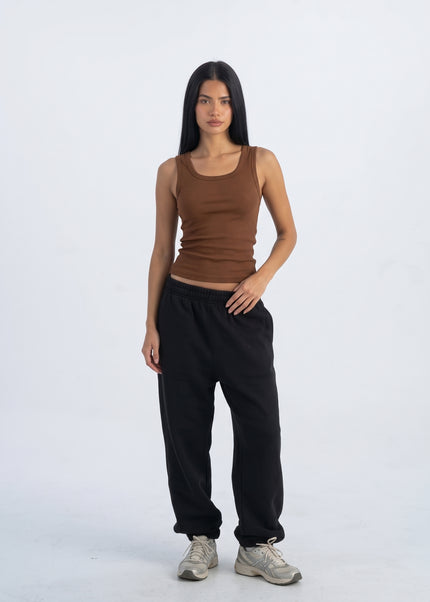 Sculpted Ribbed Thick Strap Top