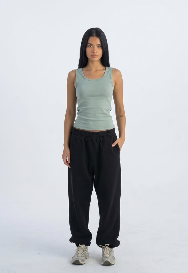 Sculpted Ribbed Thick Strap Top